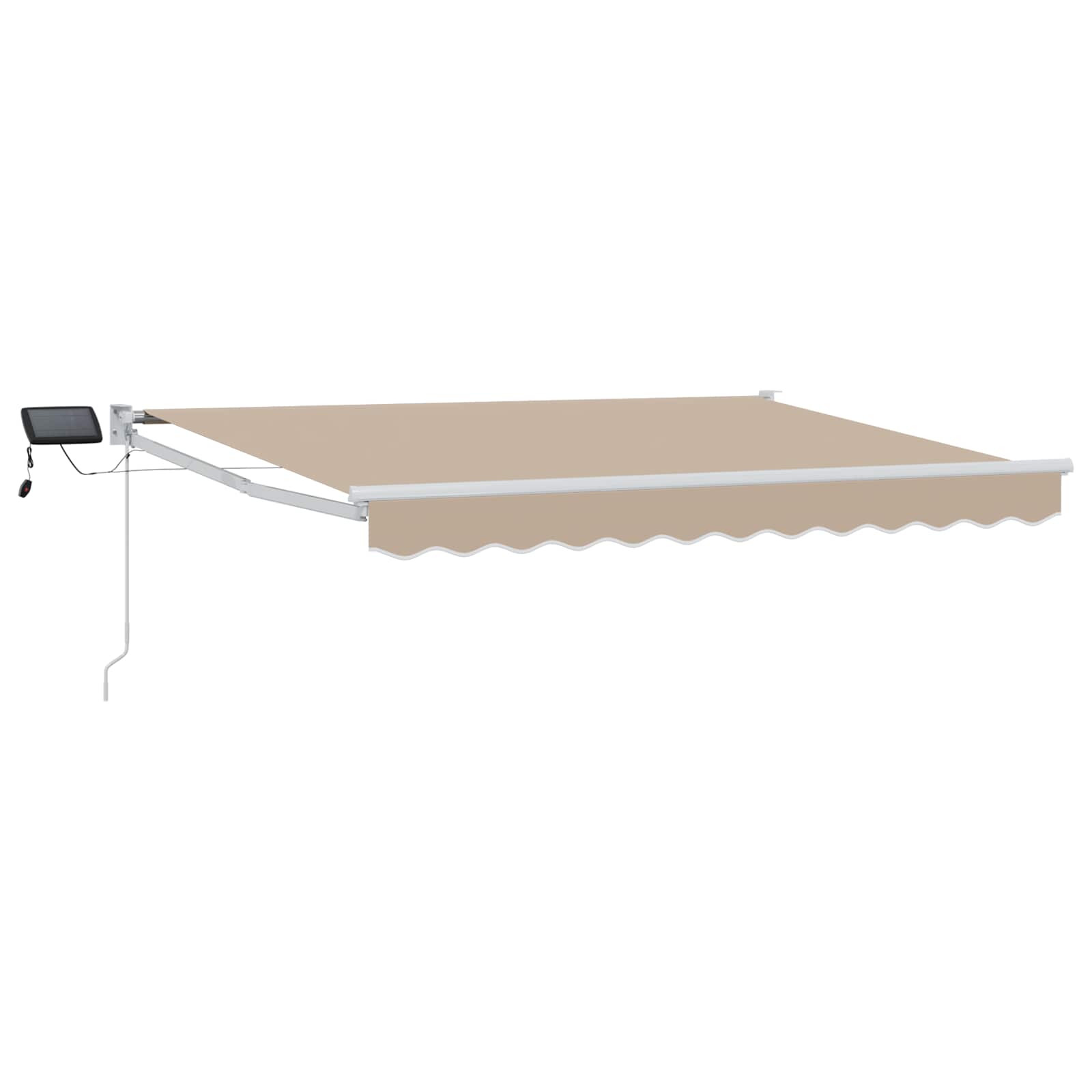 vidaXL Manual Retractable Awning with LEDs Beige and White 3 x 2.5 m 2