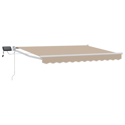 vidaXL Manual Retractable Awning with LEDs Beige and White 3 x 2.5 m 2