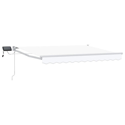 vidaXL Manual Retractable Awning with LEDs White 3 x 2.5 m 2