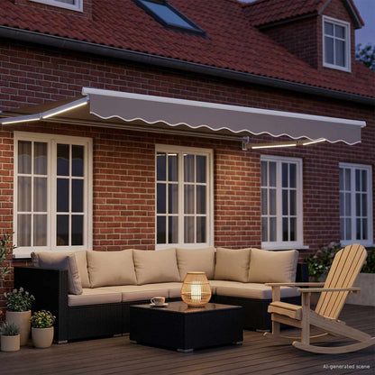 vidaXL Manual Retractable Awning with LEDs 3 x 2.5 m 3