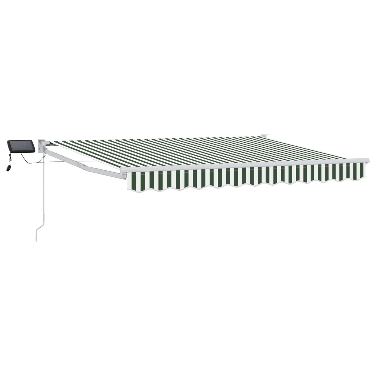 vidaXL Manual Retractable Awning with LEDs Green and White 3 x 2.5 m 2
