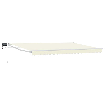 vidaXL Manual Retractable Awning with LEDs Cream and White 4 x 3 m 2