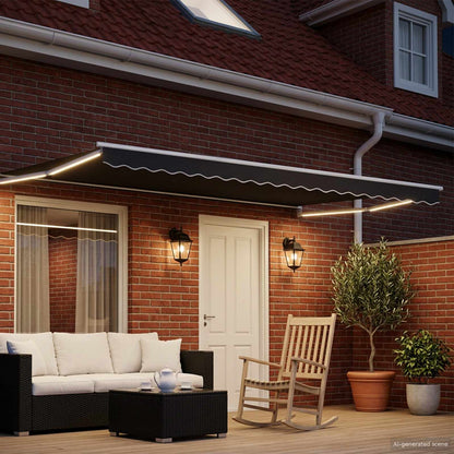 vidaXL Manual Retractable Awning with LEDs 4 x 3 m 3