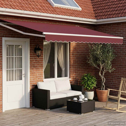 vidaXL Manual Awning with Solar LED 4 x 3 m 100% Polyester White