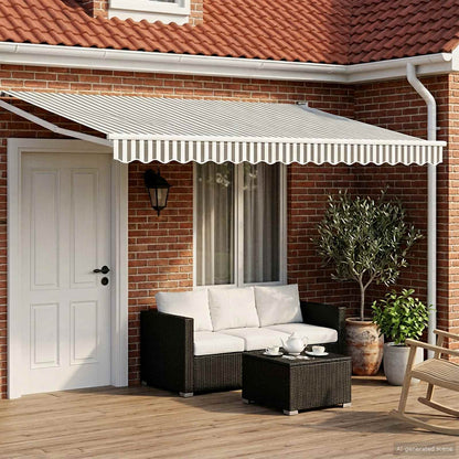vidaXL Manual Retractable Awning with LEDs 4 x 3 m 1