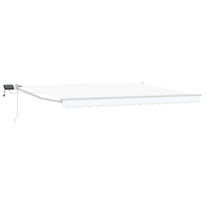 vidaXL Manual Retractable Awning with LEDs White 4 x 3 m 2
