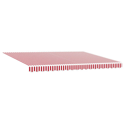Manual Awning with Solar LED 5 x 3 m 100% Polyester White Red and white