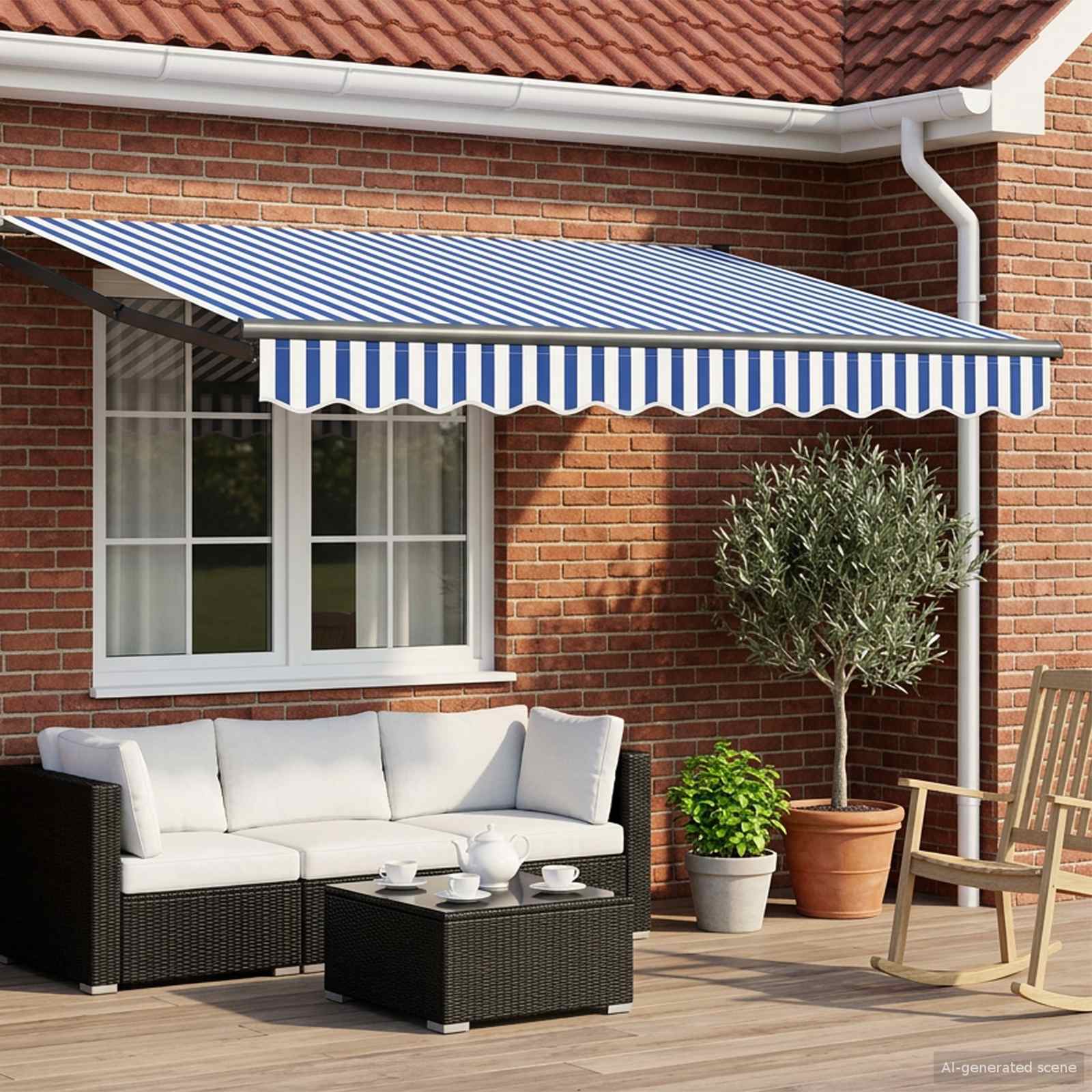 vidaXL Manual Retractable Awning with LEDs 2.5 x 2 m 1