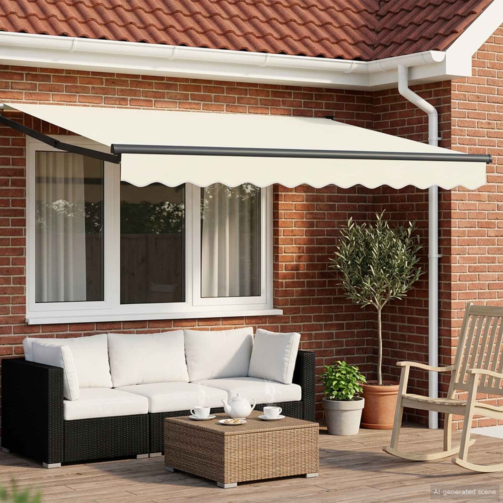vidaXL Manual Retractable Awning with LEDs 2.5 x 2 m 1