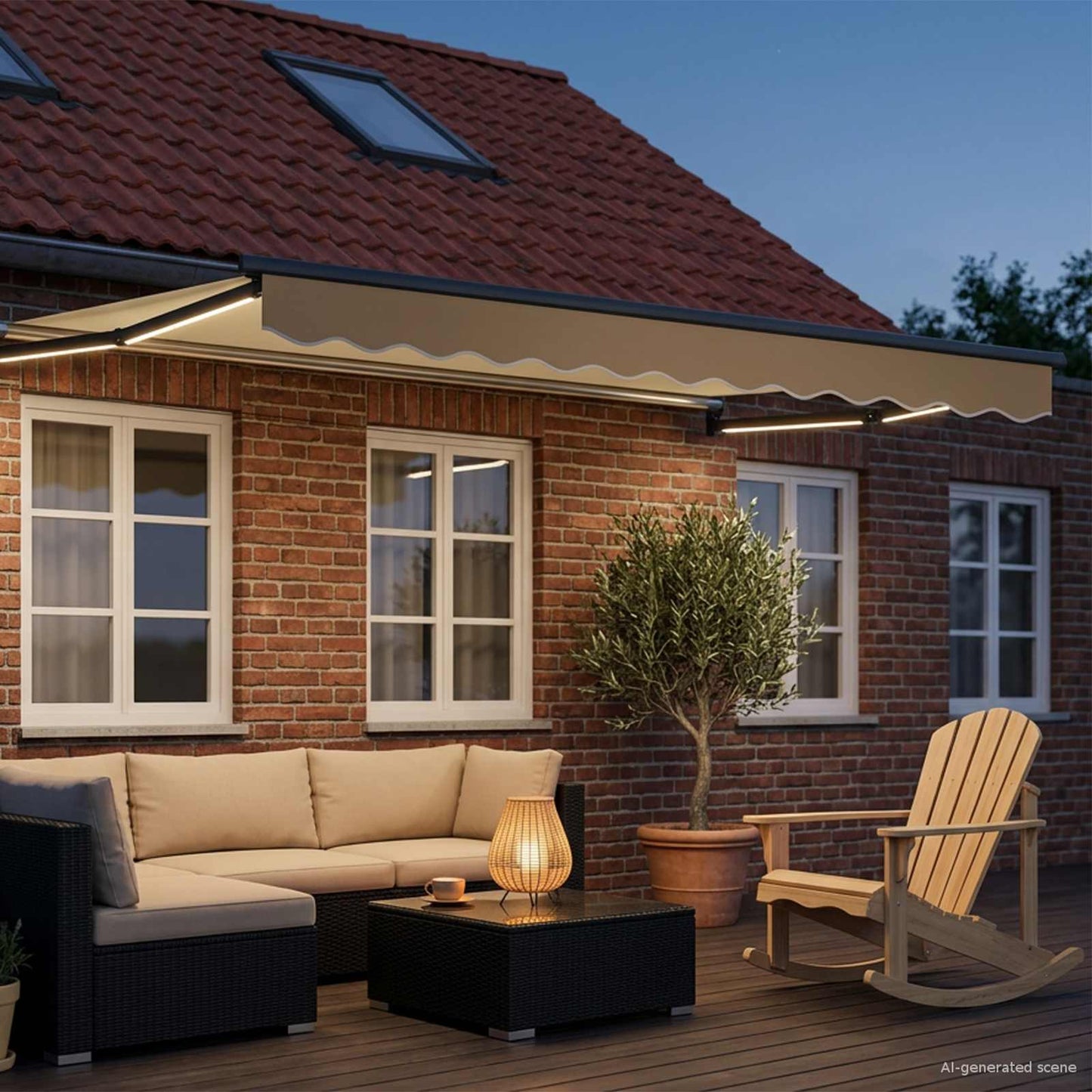 vidaXL Manual Retractable Awning with LEDs 2.5 x 2 m 3