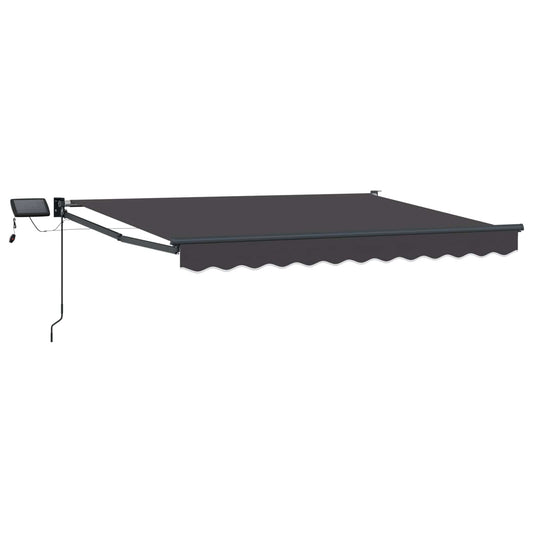vidaXL Manual Retractable Awning with LEDs Anthracite 2.5 x 2 m 2