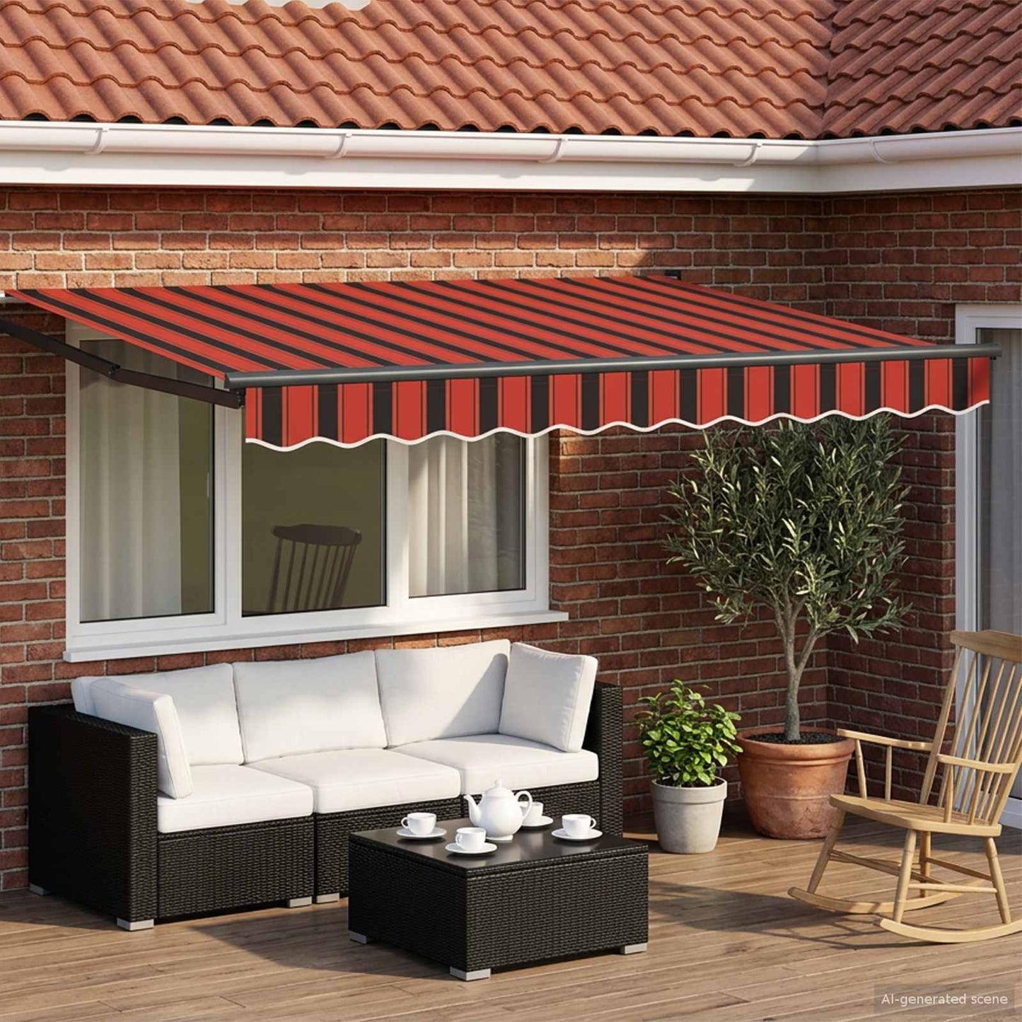 vidaXL Manual Retractable Awning with LEDs 2.5 x 2 m 1