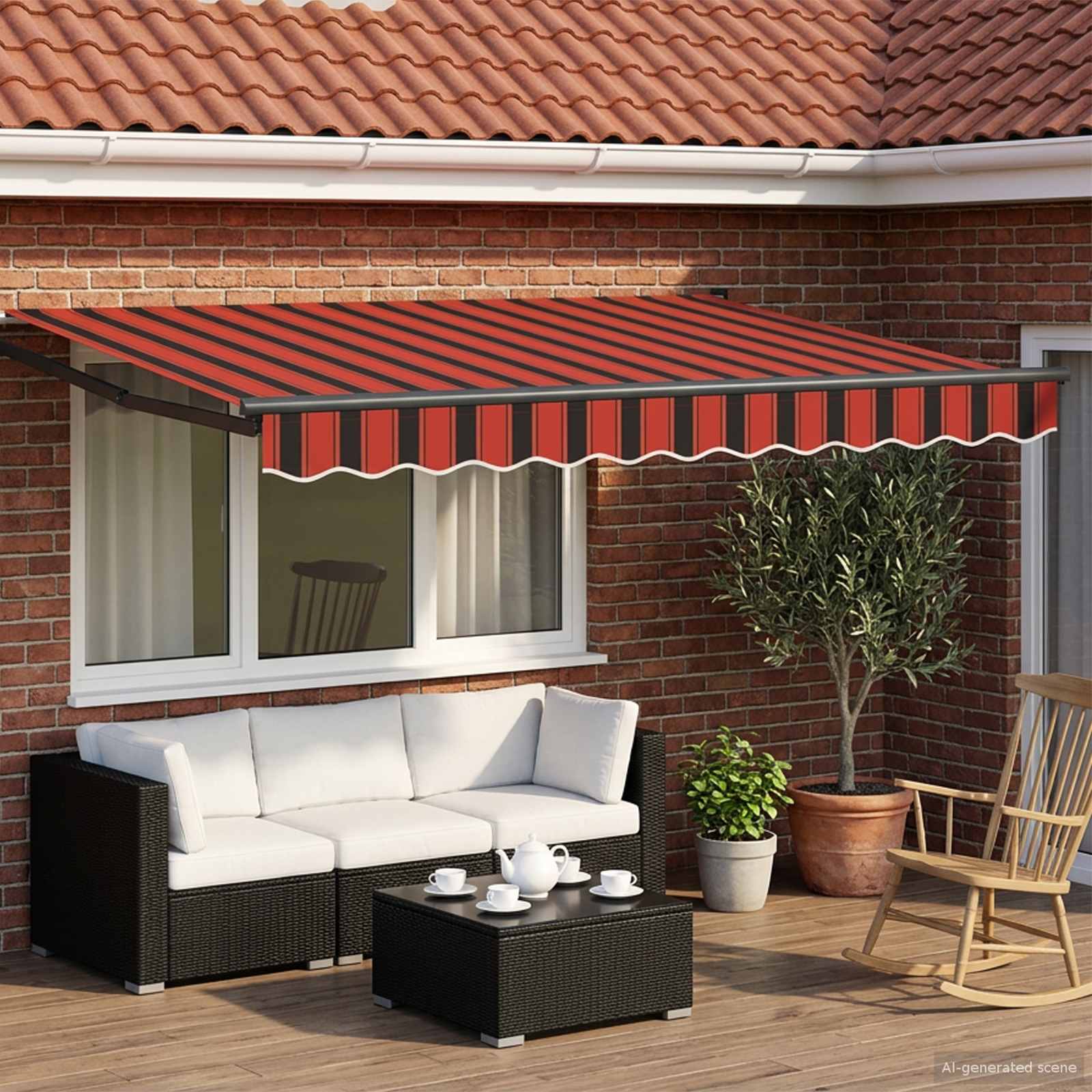 vidaXL Manual Retractable Awning with LEDs 2.5 x 2 m 1