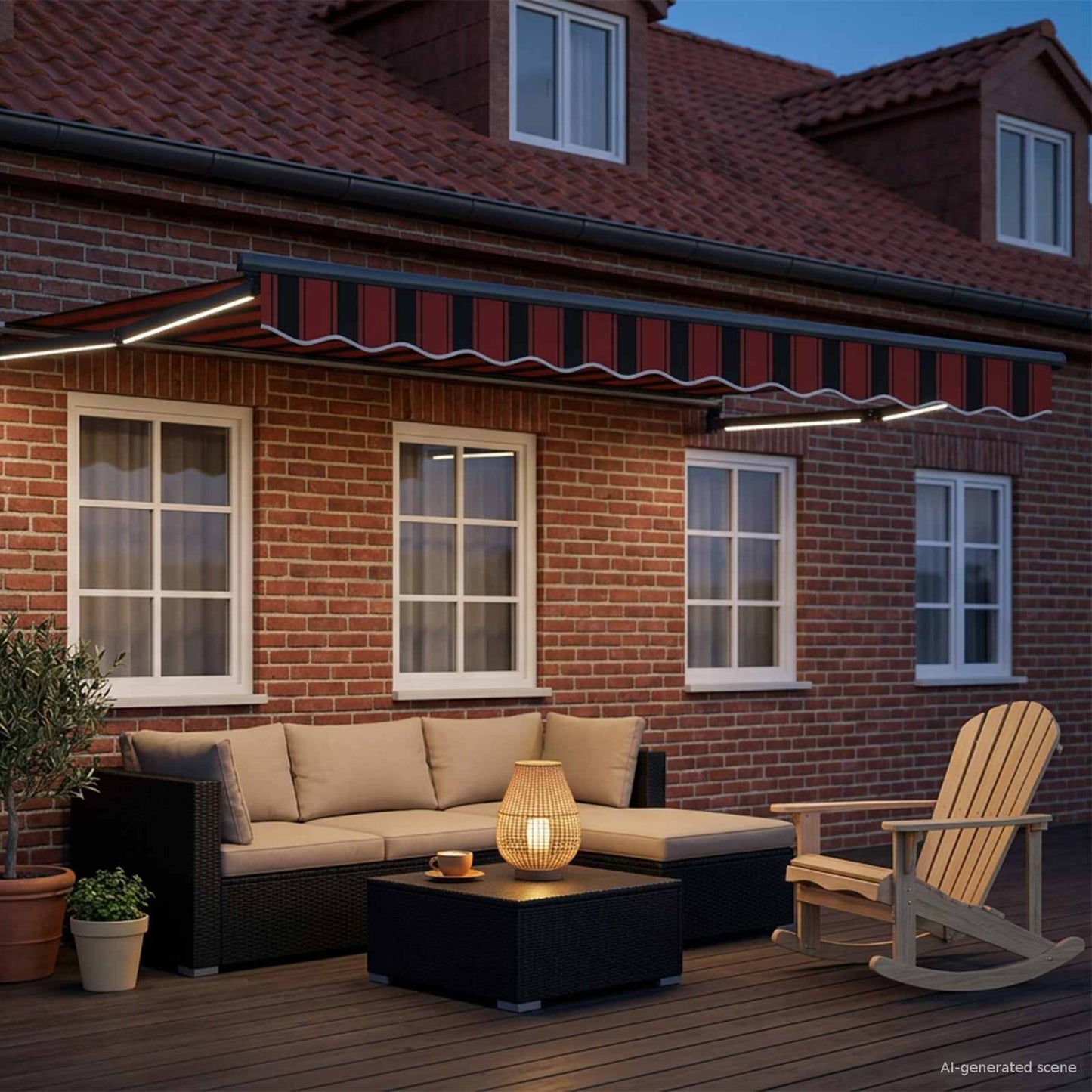 vidaXL Manual Retractable Awning with LEDs 2.5 x 2 m 3