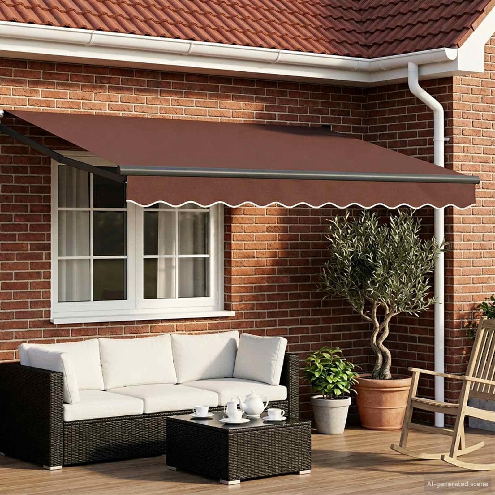 vidaXL Manual Retractable Awning with LEDs 2.5 x 2 m 1