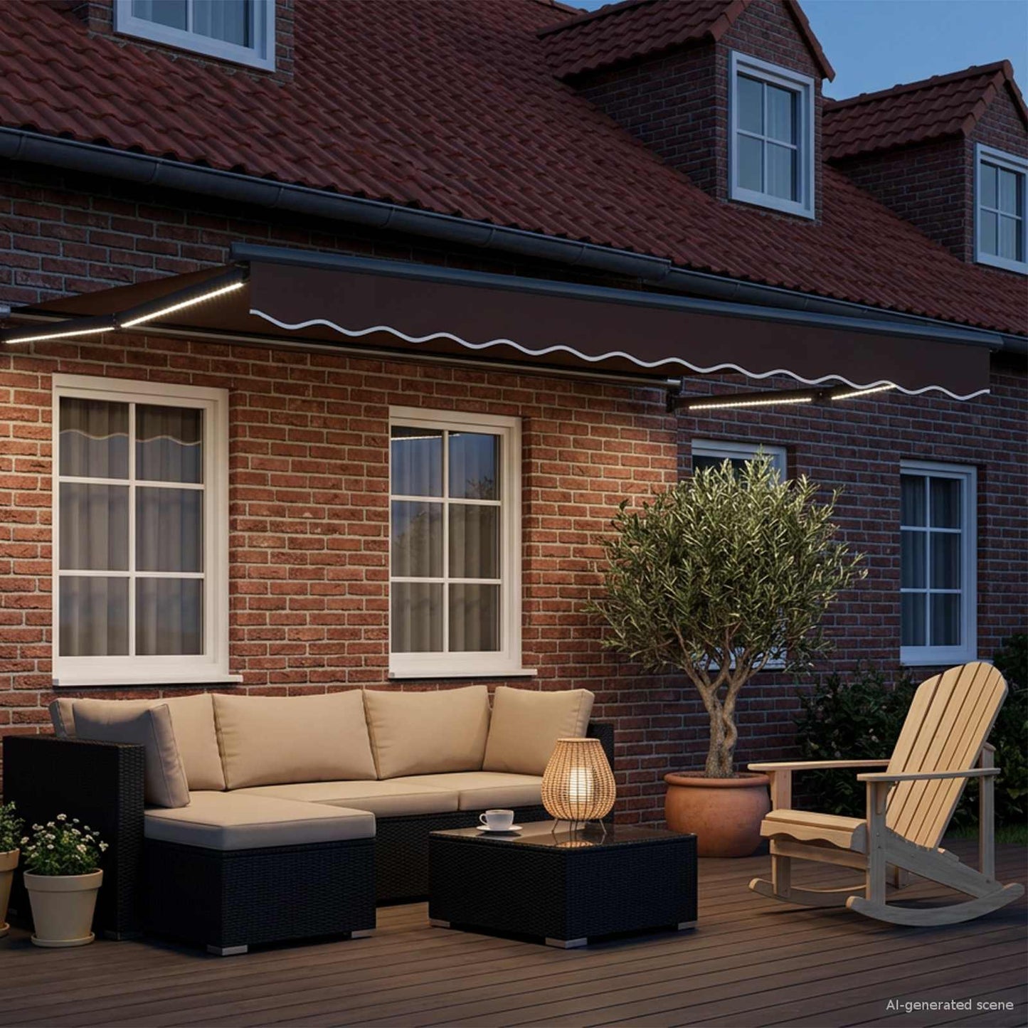 vidaXL Manual Retractable Awning with LEDs 2.5 x 2 m 3