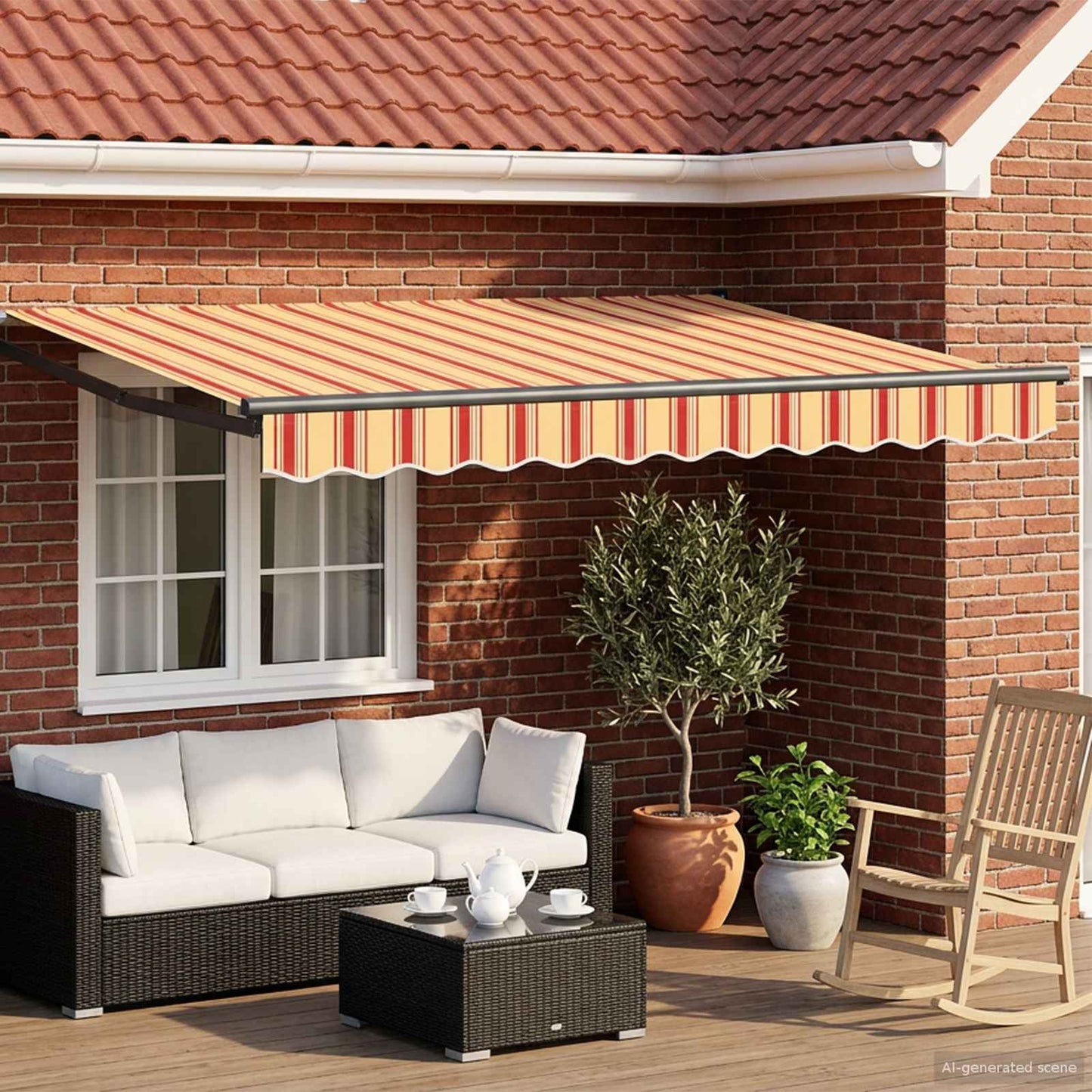 vidaXL Manual Retractable Awning with LEDs Multicolour 2.5 x 2 m 1