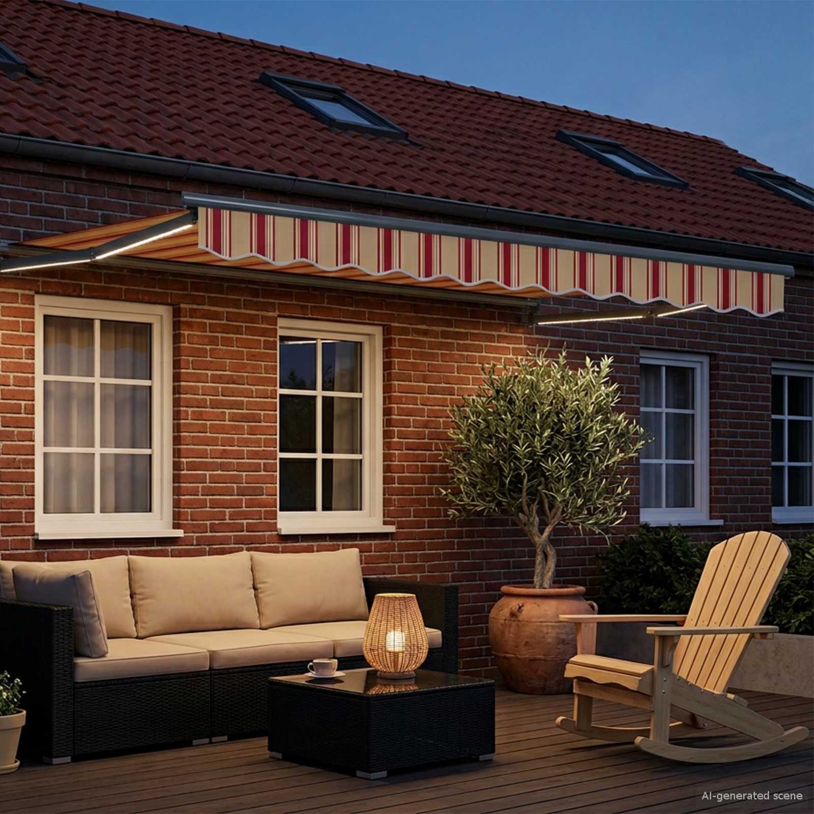 vidaXL Manual Retractable Awning with LEDs Multicolour 2.5 x 2 m 3