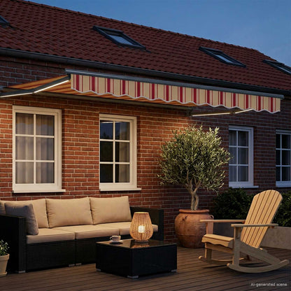vidaXL Manual Retractable Awning with LEDs Multicolour 2.5 x 2 m 3
