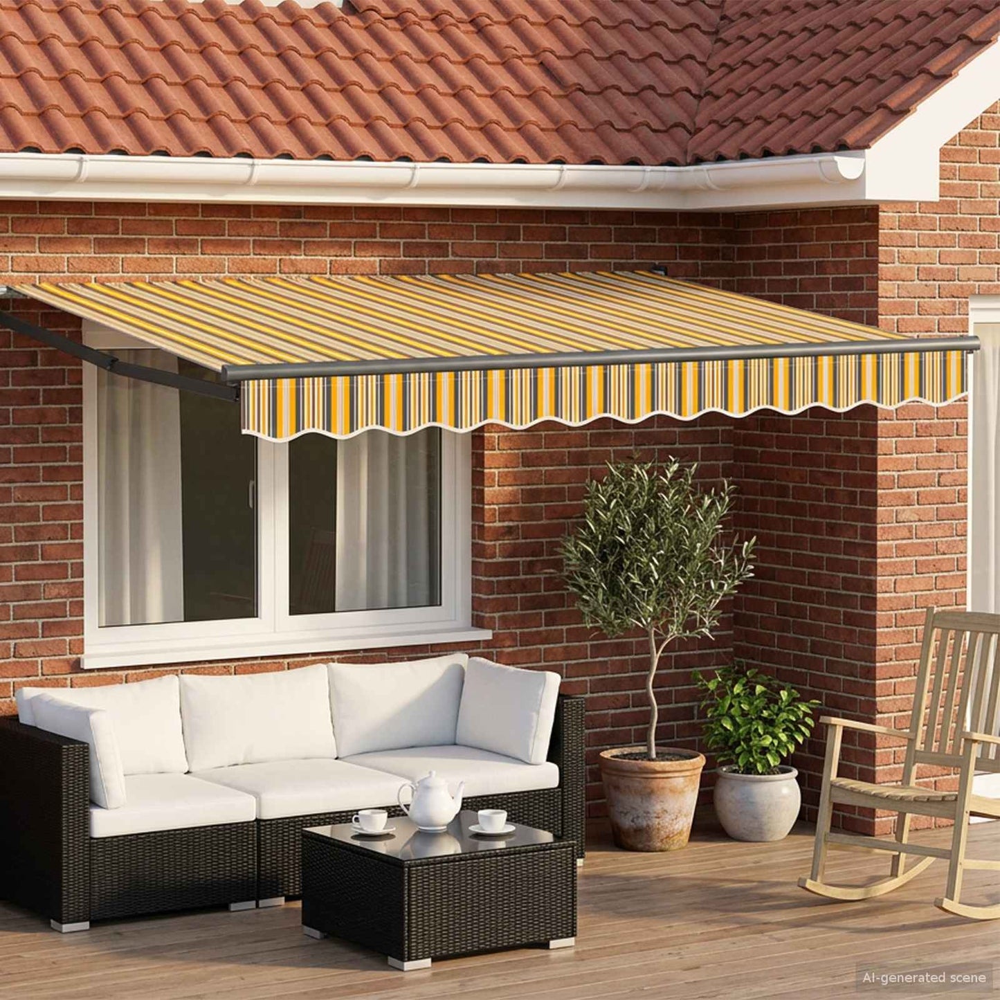vidaXL Manual Retractable Awning with LEDs 2.5 x 2 m 1