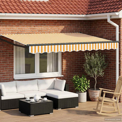 vidaXL Manual Retractable Awning with LEDs 3 x 2 m 1