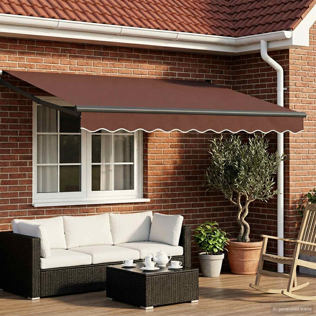 vidaXL Manual Retractable Awning with LEDs 3.5 x 2 m 1