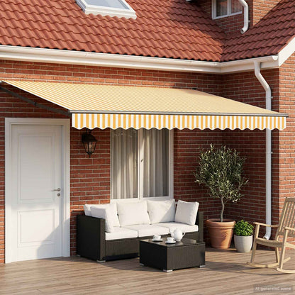 vidaXL Manual Retractable Awning with LEDs 4 x 2 m 1