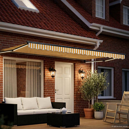 vidaXL Manual Retractable Awning with LEDs 4 x 2 m 3
