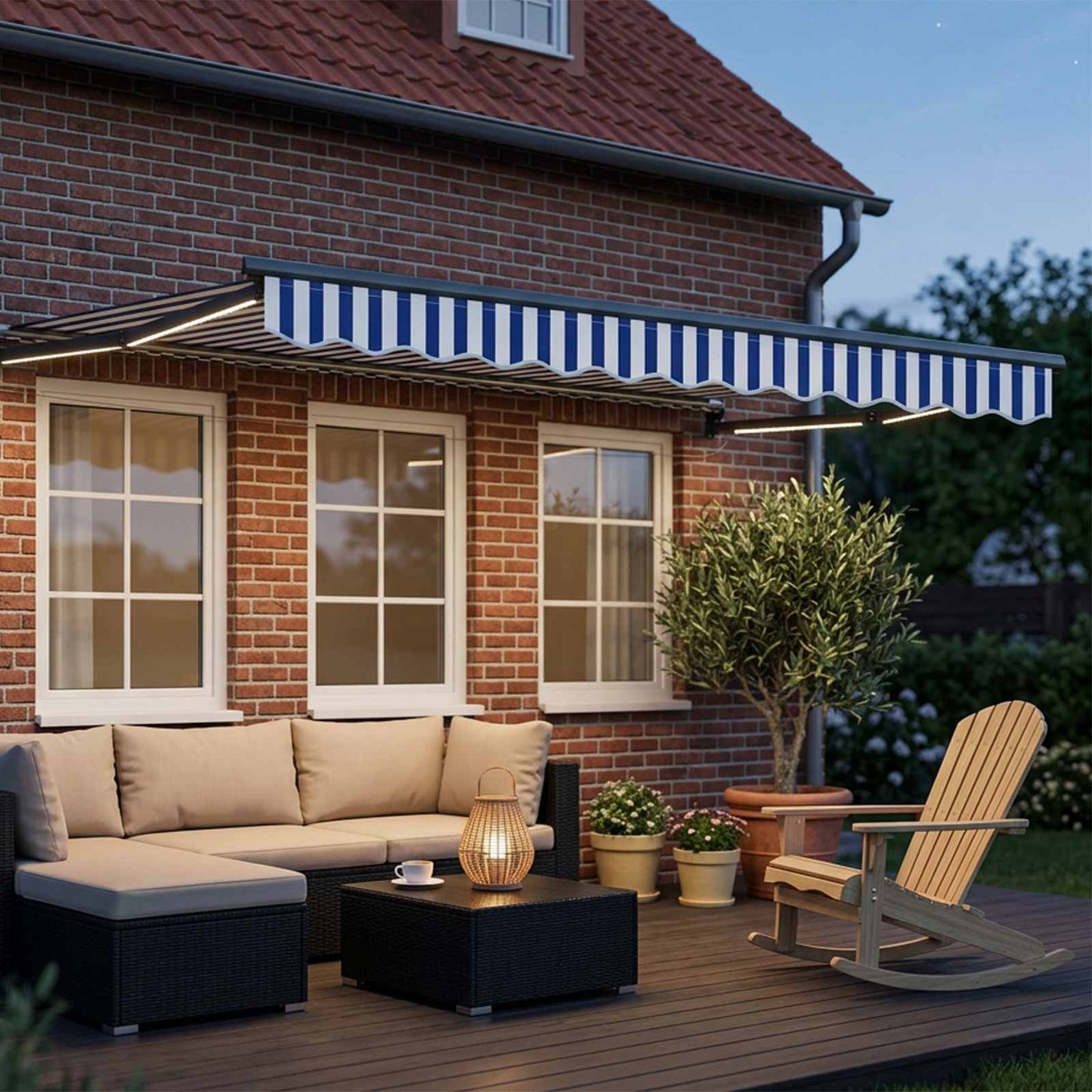 vidaXL Manual Retractable Awning with LEDs 3 x 2.5 m 3