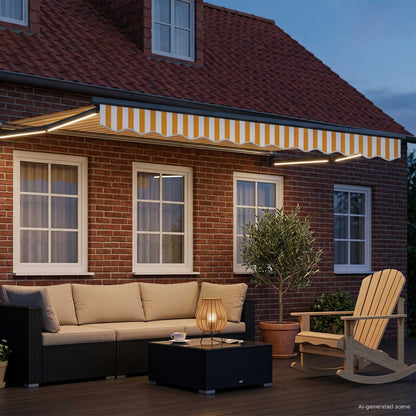vidaXL Manual Retractable Awning with LEDs 3 x 2.5 m 3