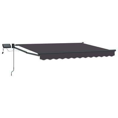 vidaXL Manual Retractable Awning with LEDs Anthracite 3 x 2.5 m 2