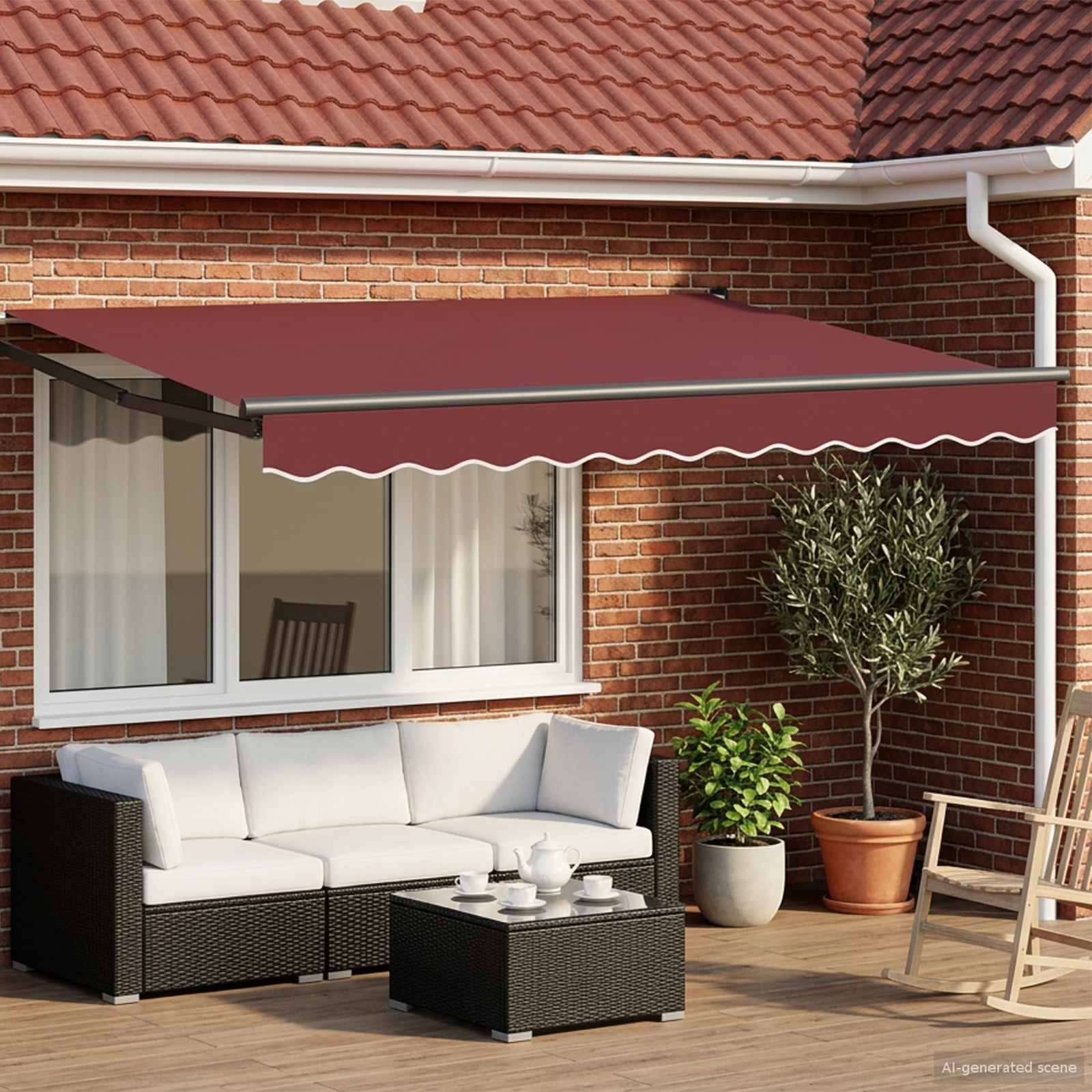 vidaXL Manual Retractable Awning with LEDs 3 x 2.5 m 1