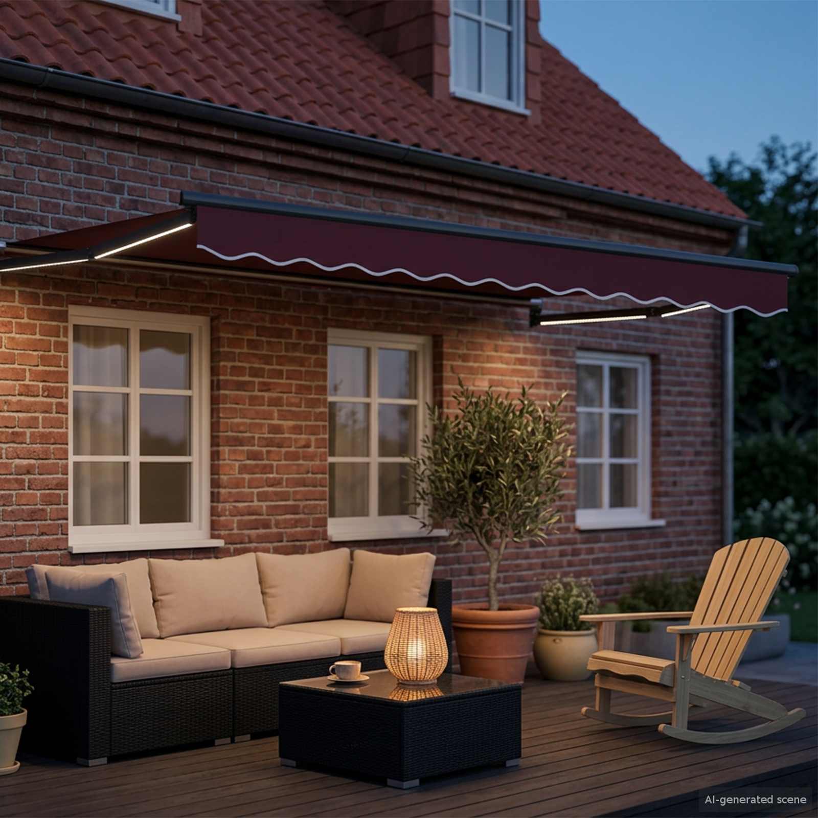 vidaXL Manual Retractable Awning with LEDs 3 x 2.5 m 3
