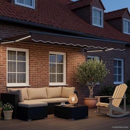 vidaXL Manual Retractable Awning with LEDs 3 x 2.5 m 3