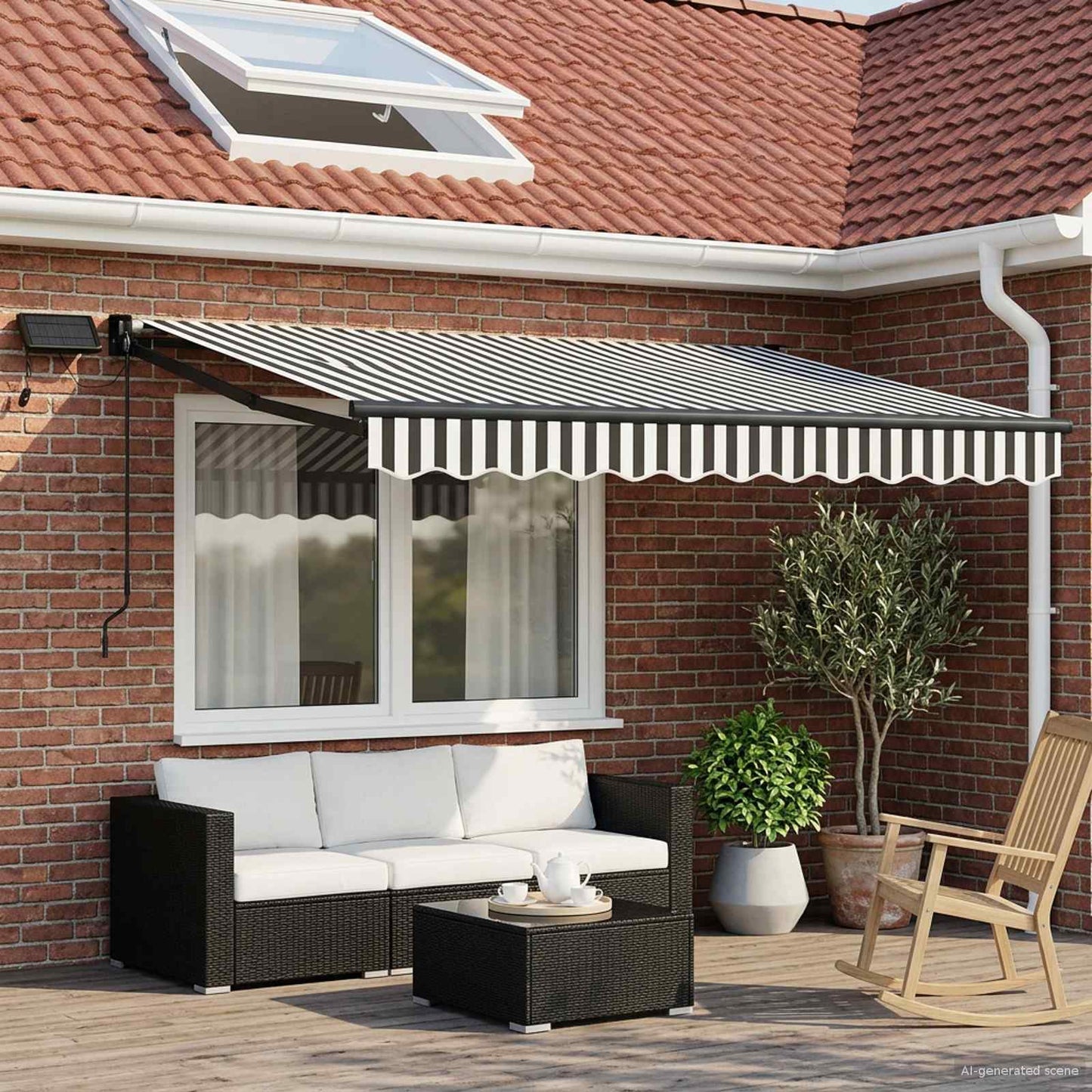 vidaXL Manual Retractable Awning with LEDs 3 x 2.5 m 1