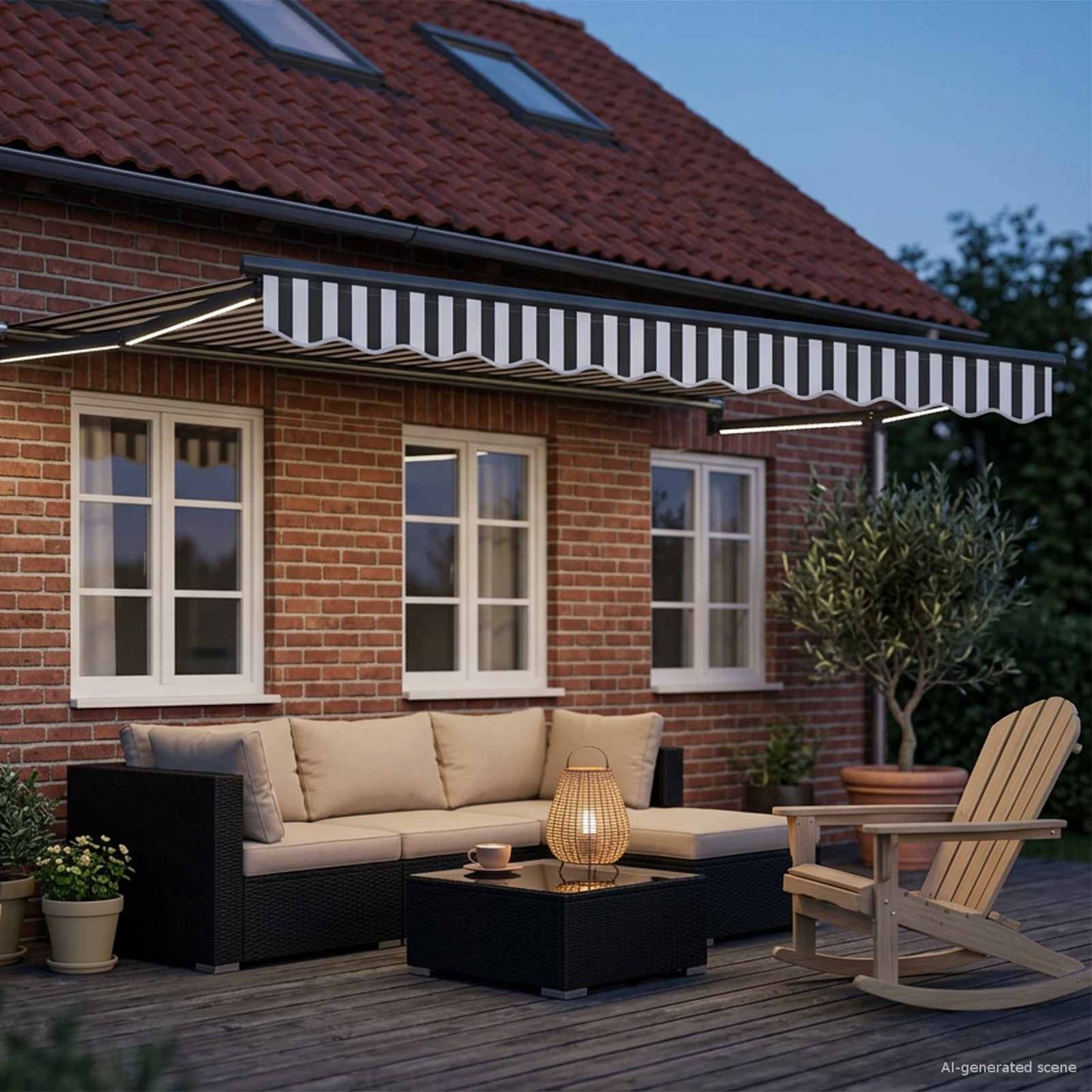 vidaXL Manual Retractable Awning with LEDs 3 x 2.5 m 3