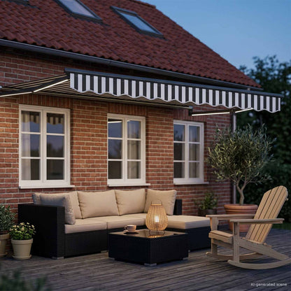 vidaXL Manual Retractable Awning with LEDs 3 x 2.5 m 3