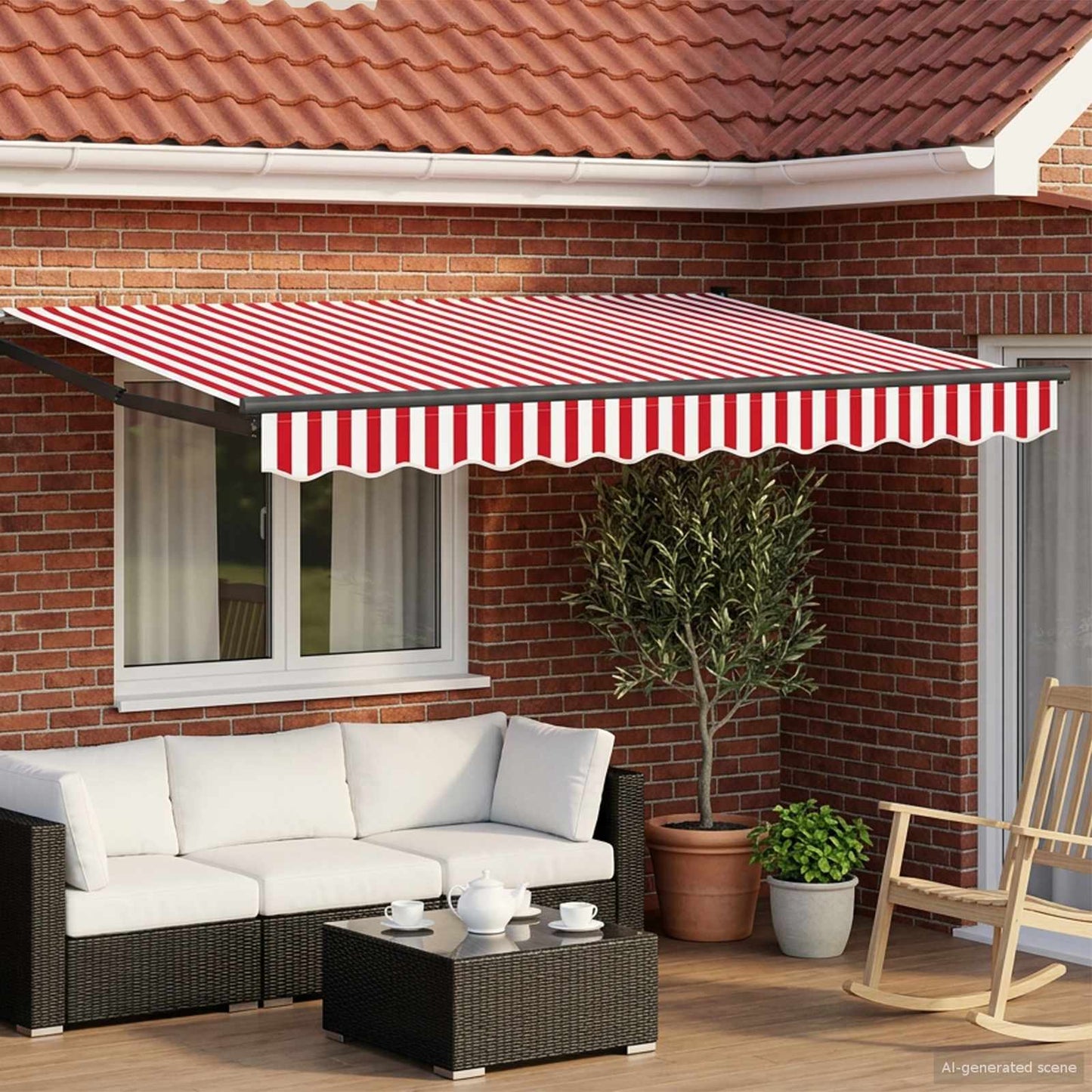 vidaXL Manual Retractable Awning with LEDs 3 x 2.5 m 1