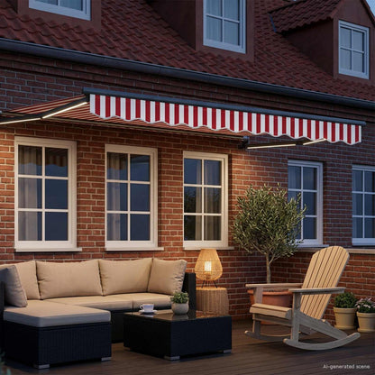 vidaXL Manual Retractable Awning with LEDs 3 x 2.5 m 3