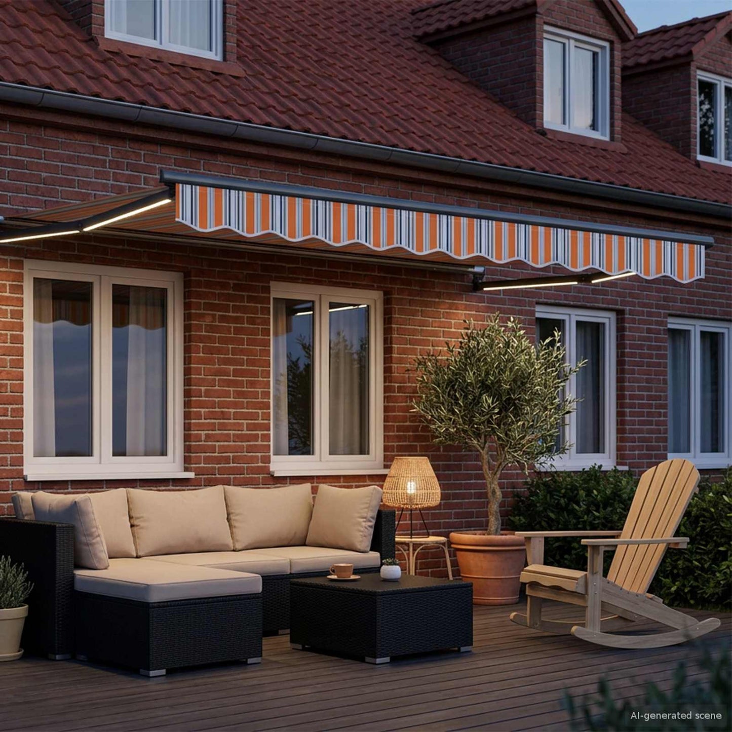 vidaXL Manual Retractable Awning with LEDs 3 x 2.5 m 3