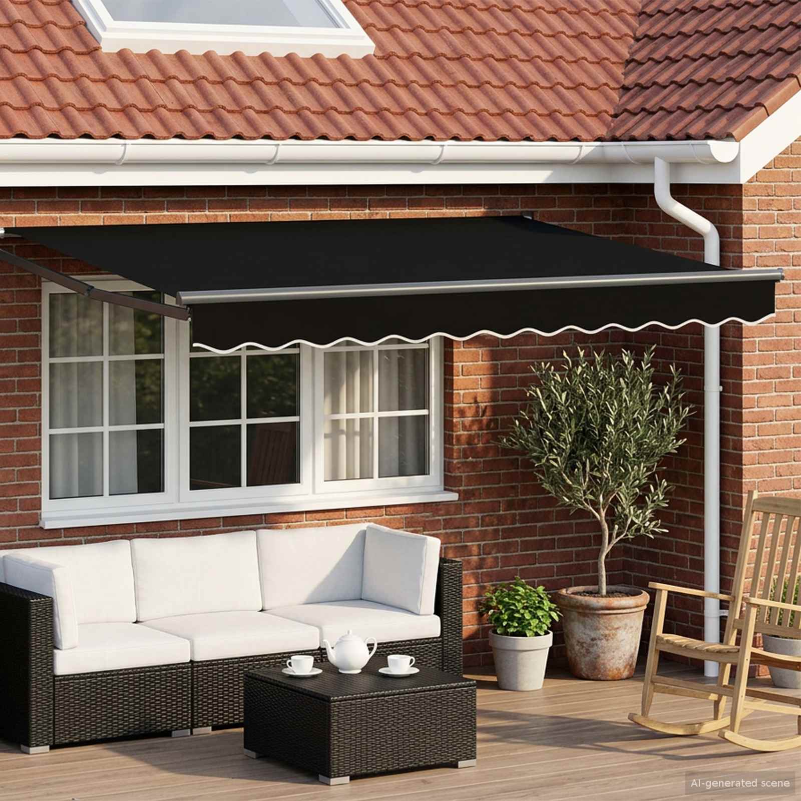 vidaXL Manual Retractable Awning with LEDs 3 x 2.5 m 1