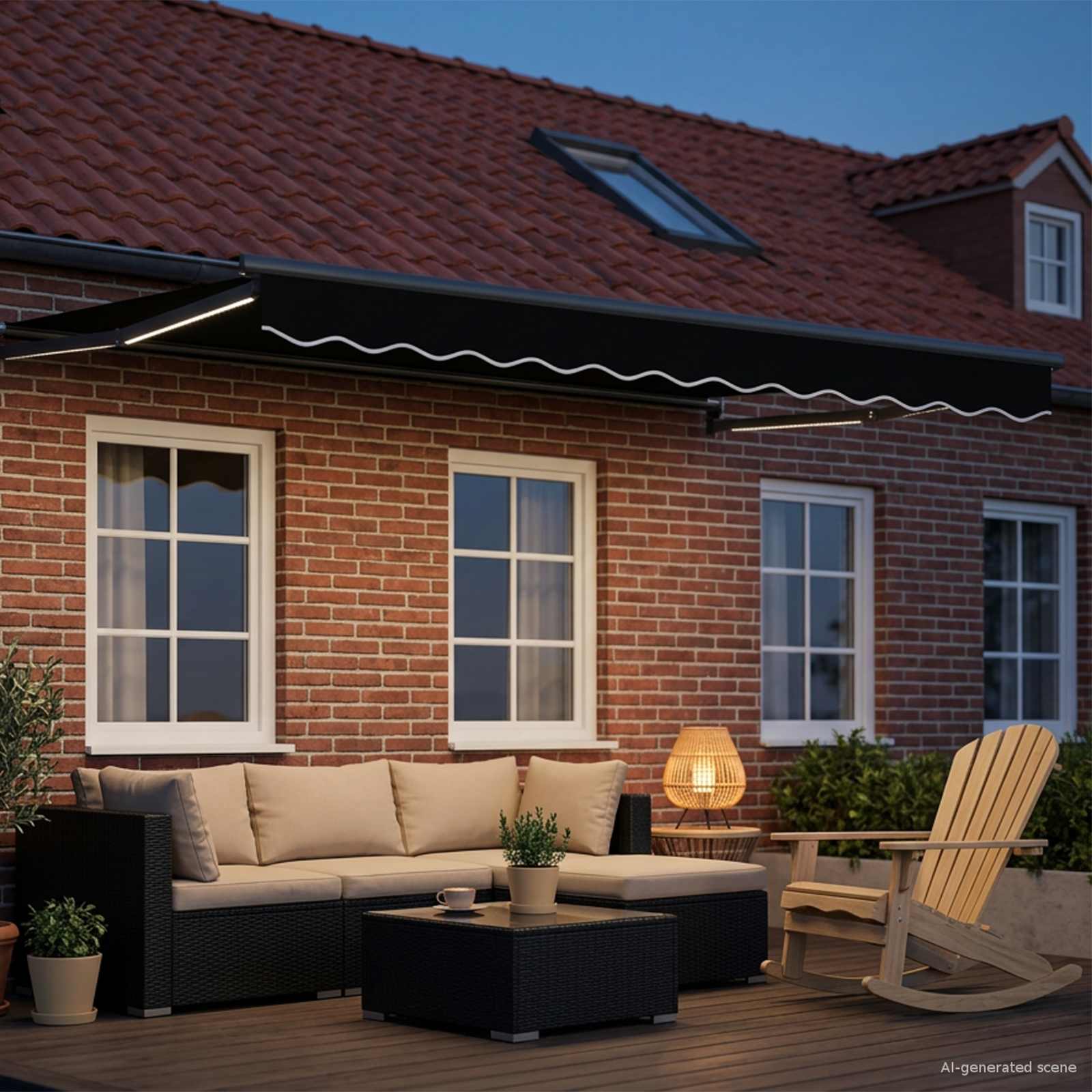 vidaXL Manual Retractable Awning with LEDs 3 x 2.5 m 3