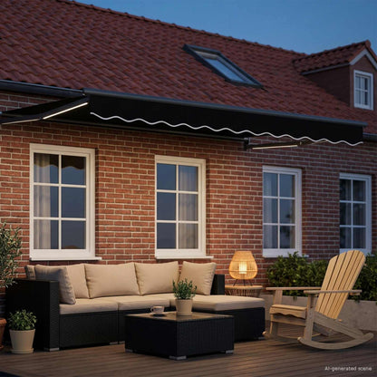 vidaXL Manual Retractable Awning with LEDs 3 x 2.5 m 3