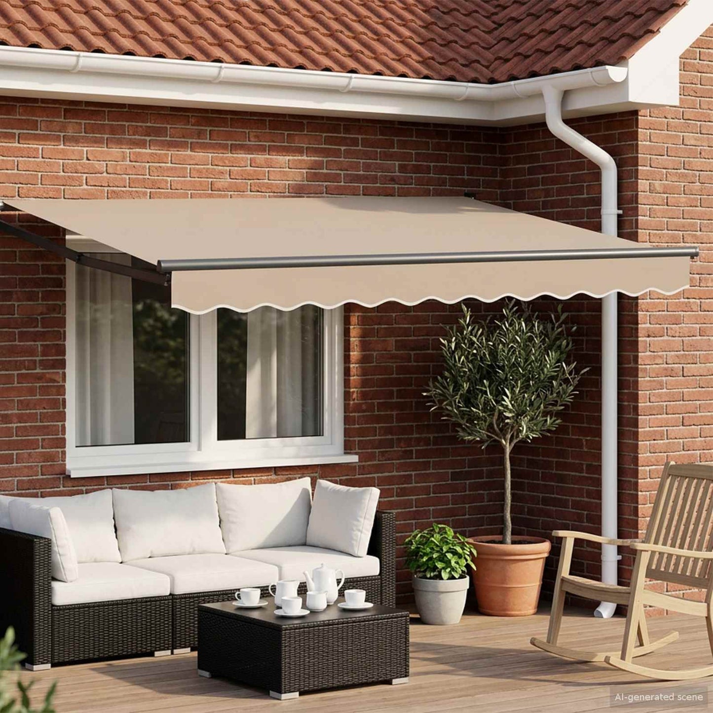 vidaXL Manual Retractable Awning with LEDs 3 x 2.5 m 1
