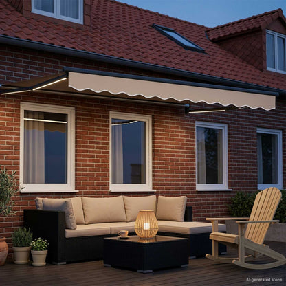 vidaXL Manual Retractable Awning with LEDs 3 x 2.5 m 3