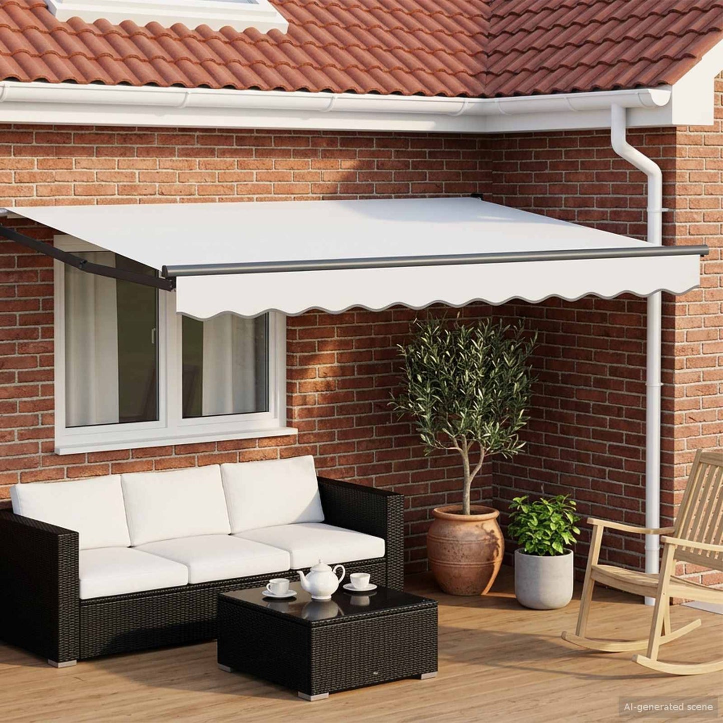vidaXL Manual Retractable Awning with LEDs 3 x 2.5 m 1