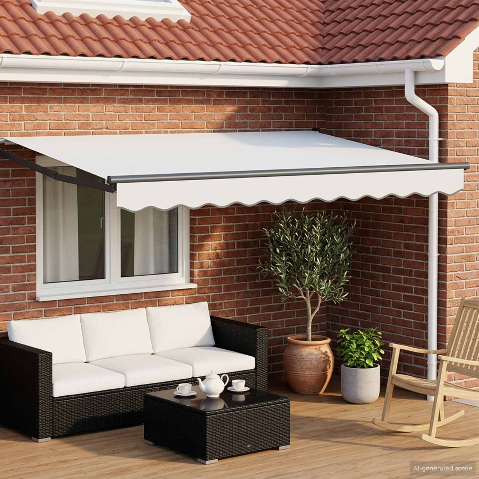 vidaXL Manual Retractable Awning with LEDs 3 x 2.5 m 1