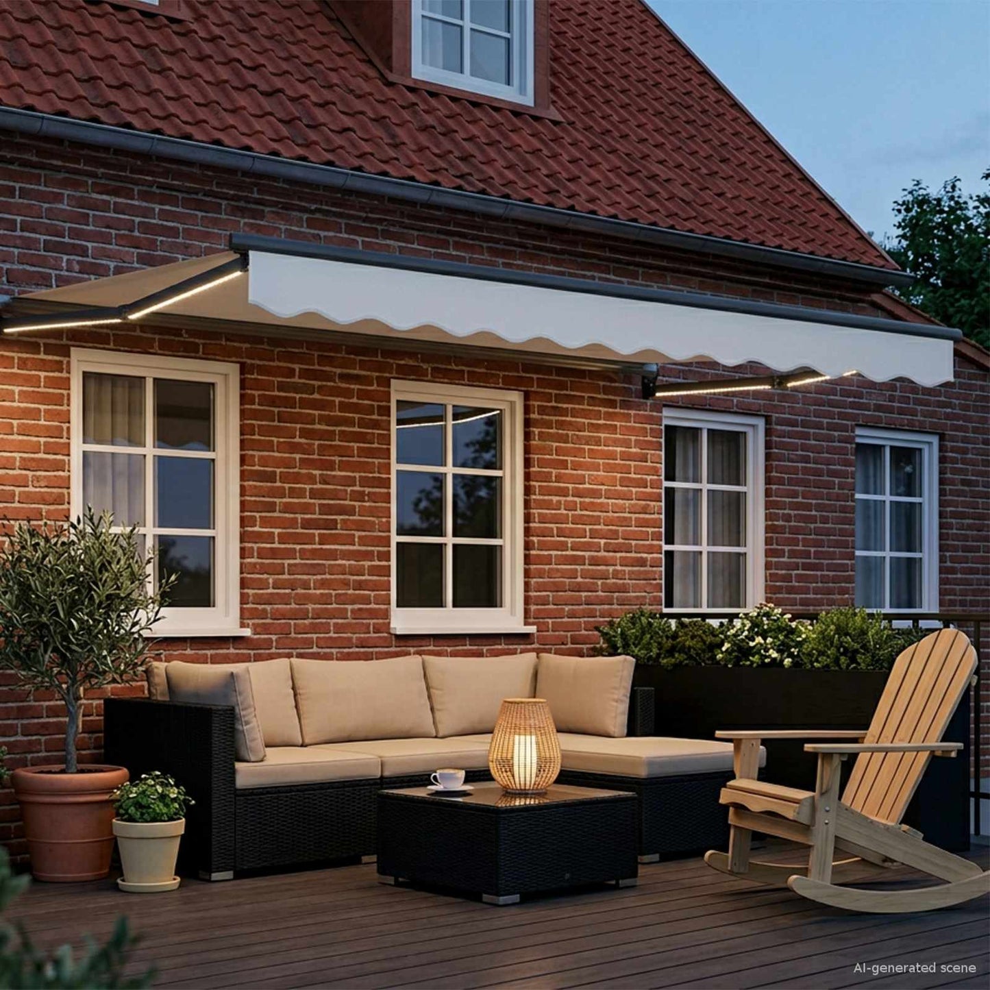vidaXL Manual Retractable Awning with LEDs 3 x 2.5 m 3