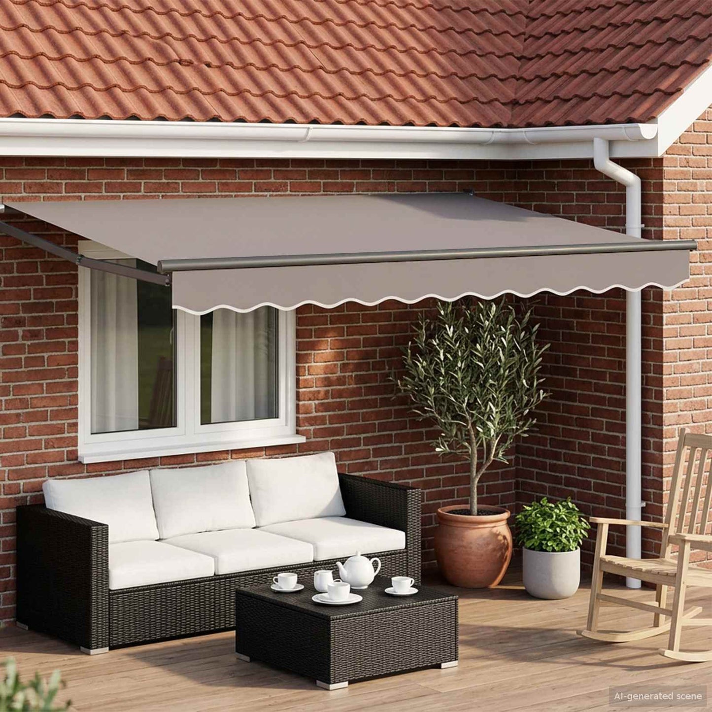 vidaXL Manual Retractable Awning with LEDs 3 x 2.5 m 1