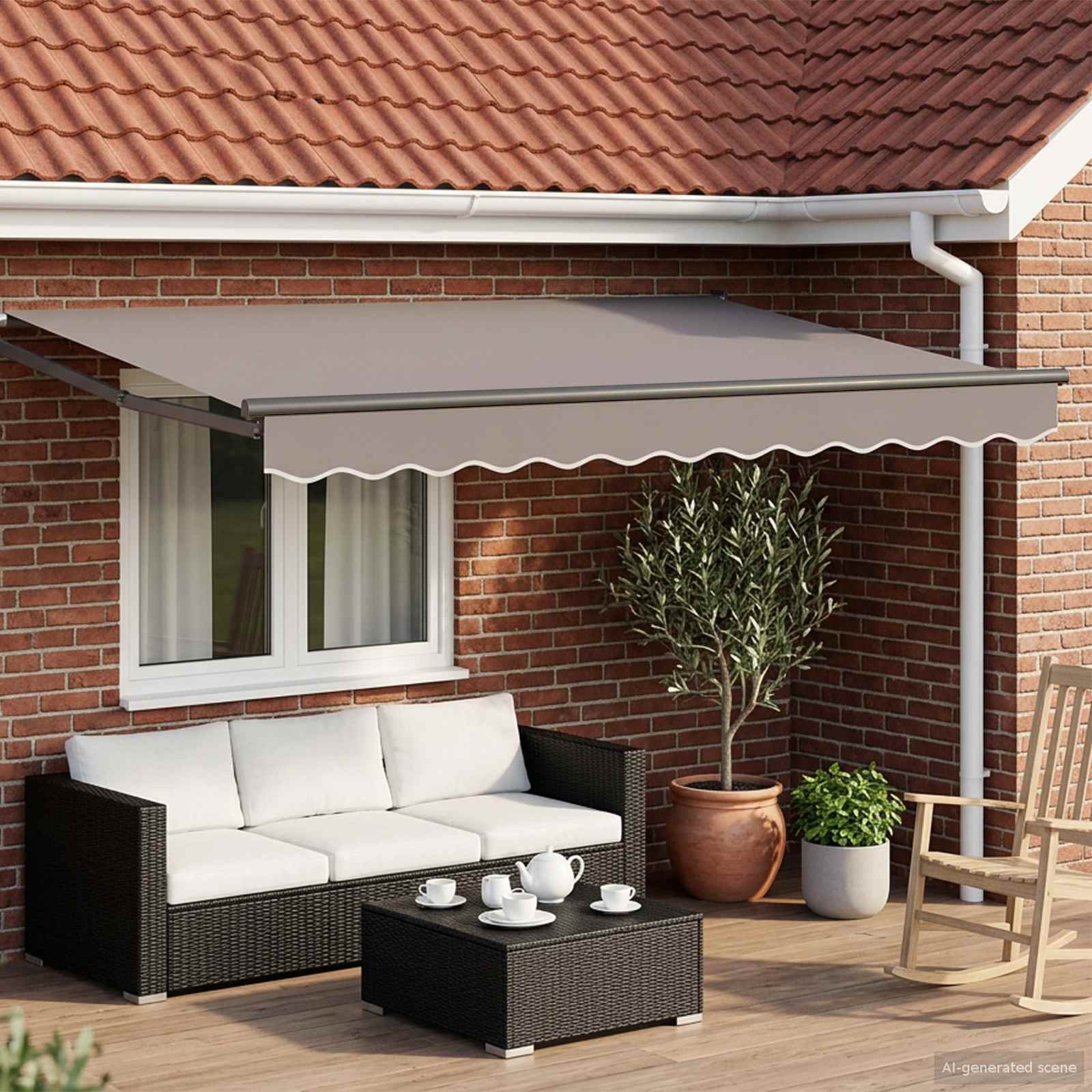 vidaXL Manual Retractable Awning with LEDs 3 x 2.5 m 1